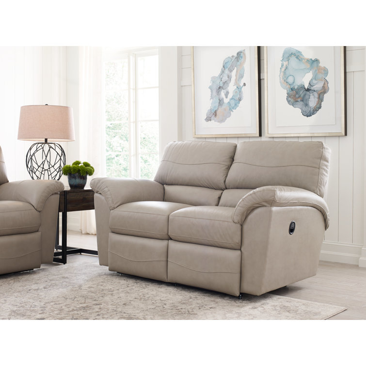 LaZBoy Reese Leather Match Reclining Loveseat & Reviews Wayfair Canada